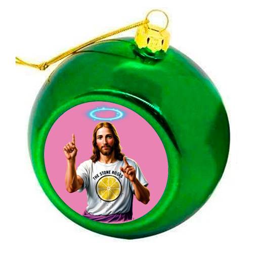 The Stone Roses - colourful christmas bauble by Faith Mercer