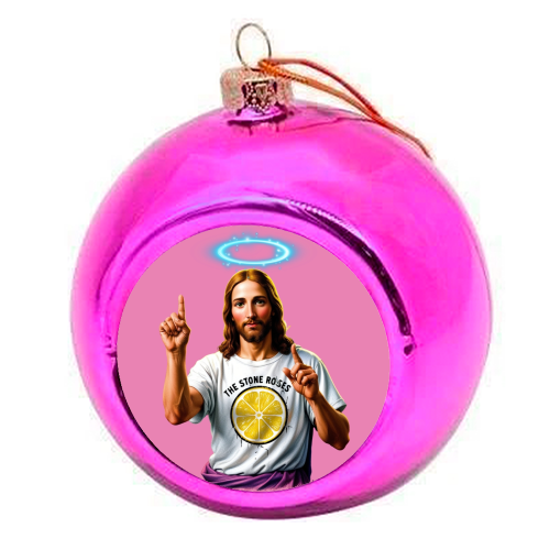 The Stone Roses - colourful christmas bauble by Faith Mercer