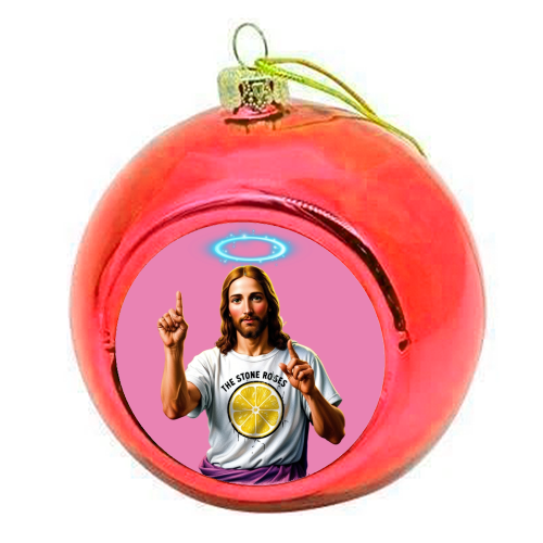 The Stone Roses - colourful christmas bauble by Faith Mercer