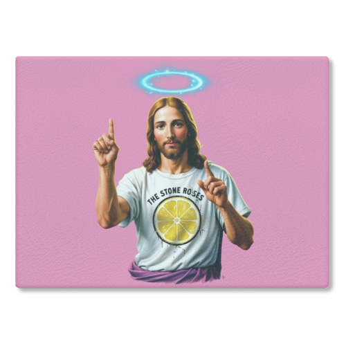 The Stone Roses - glass chopping board by Faith Mercer