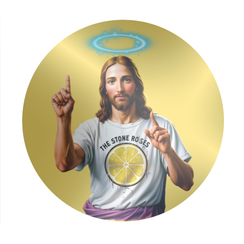 The Stone Roses. Yellow - Circle Sticker by Faith Mercer