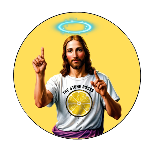 The Stone Roses. Yellow - Circle Sticker by Faith Mercer