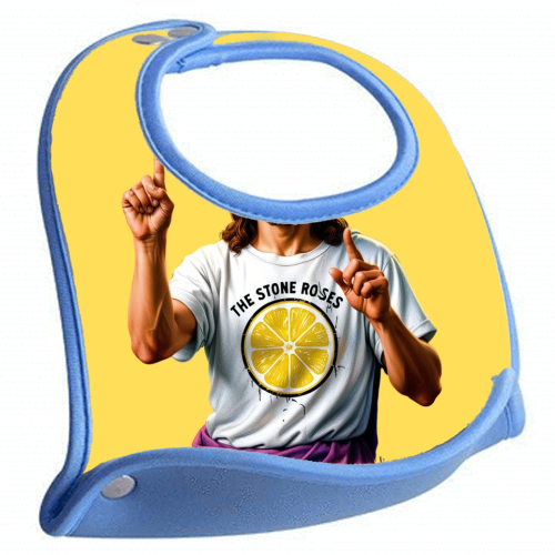 The Stone Roses. Yellow - feeding bib by Faith Mercer