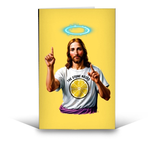 The Stone Roses. Yellow - funny greeting card by Faith Mercer