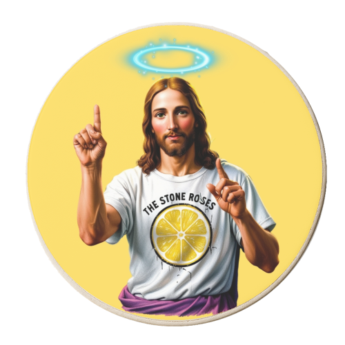 The Stone Roses. Yellow - personalised beer coaster by Faith Mercer