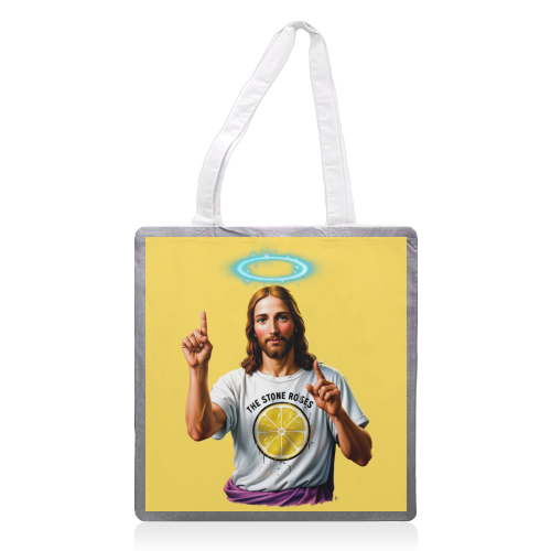The Stone Roses. Yellow - printed canvas tote bag by Faith Mercer
