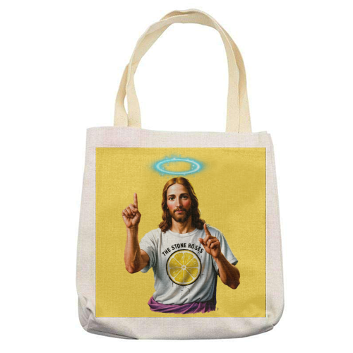 The Stone Roses. Yellow - printed canvas tote bag by Faith Mercer