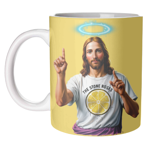 The Stone Roses. Yellow - unique mug by Faith Mercer