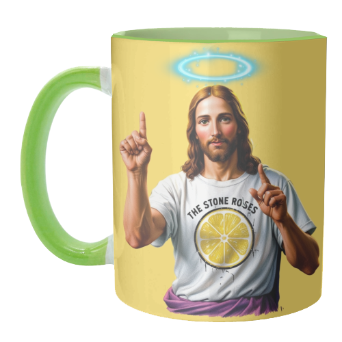 The Stone Roses. Yellow - unique mug by Faith Mercer