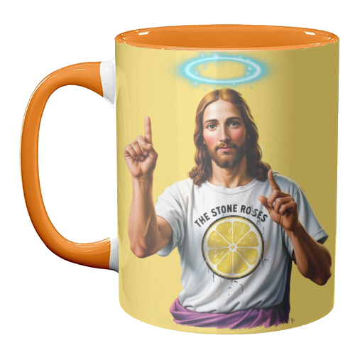 The Stone Roses. Yellow - unique mug by Faith Mercer