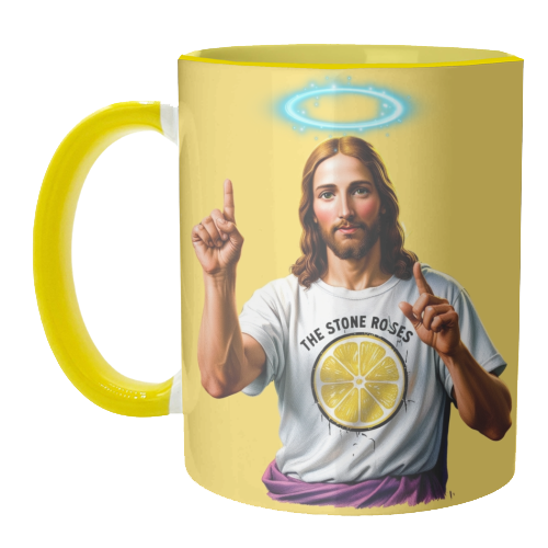 The Stone Roses. Yellow - unique mug by Faith Mercer