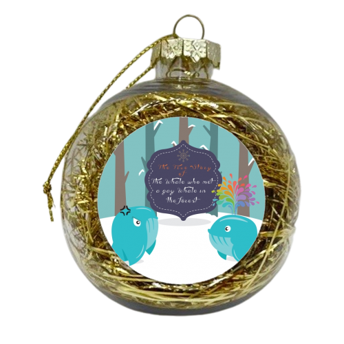 The story of the whale who met a gay whale in the forest - xmas bauble by Alessandro Aru
