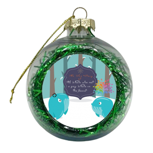 The story of the whale who met a gay whale in the forest - xmas bauble by Alessandro Aru