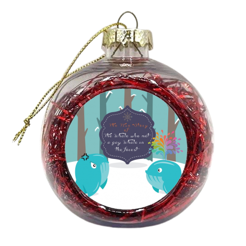 The story of the whale who met a gay whale in the forest - xmas bauble by Alessandro Aru