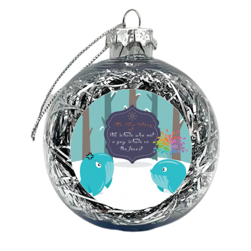 The story of the whale who met a gay whale in the forest - xmas bauble by Alessandro Aru