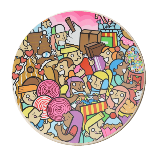 The Strawberry Shortcake Sweet Tooth Fudge Factory - personalised beer coaster by Darren Baxter