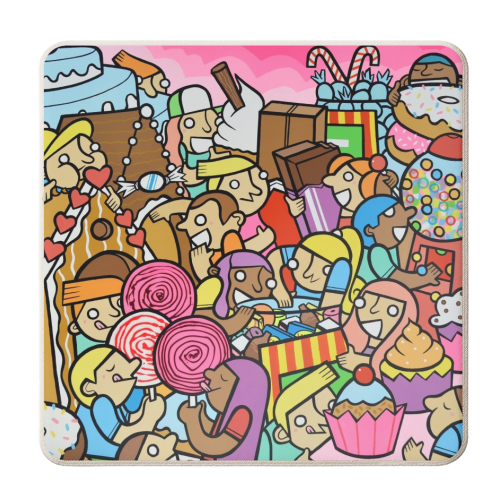 The Strawberry Shortcake Sweet Tooth Fudge Factory - personalised beer coaster by Darren Baxter