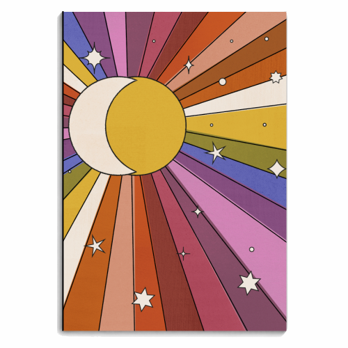 The Sun and the Moon - retro abstract - personalised A4, A5, A6 notebook by Ania Wieclaw