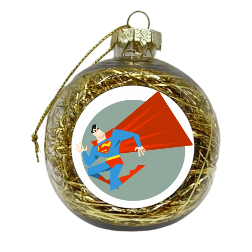 The Superman - xmas bauble by ainsley wilson