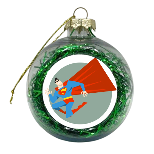 The Superman - xmas bauble by ainsley wilson