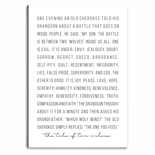 The Tale of Two Wolves Justified - personalised A4, A5, A6 notebook by Toni Scott