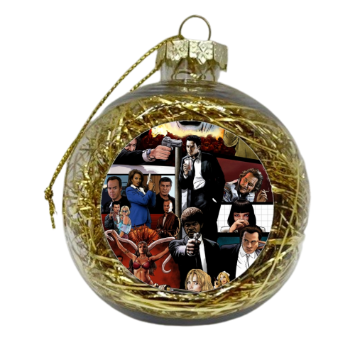 The Tarantinoverse - Pulp Fiction, Reservoir Dogs, Django Unchained, Kill Bill & More - xmas bauble by Dan Avenell