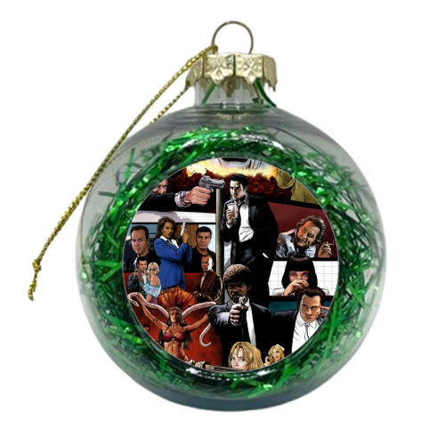 The Tarantinoverse - Pulp Fiction, Reservoir Dogs, Django Unchained, Kill Bill & More - xmas bauble by Dan Avenell