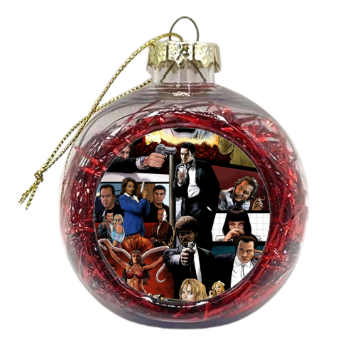 The Tarantinoverse - Pulp Fiction, Reservoir Dogs, Django Unchained, Kill Bill & More - xmas bauble by Dan Avenell