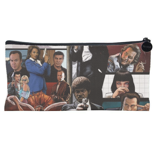 The Tarantinoverse - Pulp Fiction, Reservoir Dogs, Django Unchained, Kill Bill & More - flat pencil case by Dan Avenell