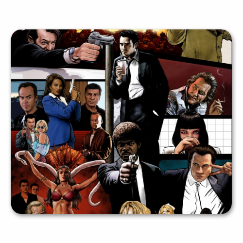 The Tarantinoverse - Pulp Fiction, Reservoir Dogs, Django Unchained, Kill Bill & More - mouse mat by Dan Avenell