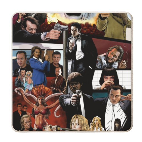 The Tarantinoverse - Pulp Fiction, Reservoir Dogs, Django Unchained, Kill Bill & More - personalised beer coaster by Dan Avenell