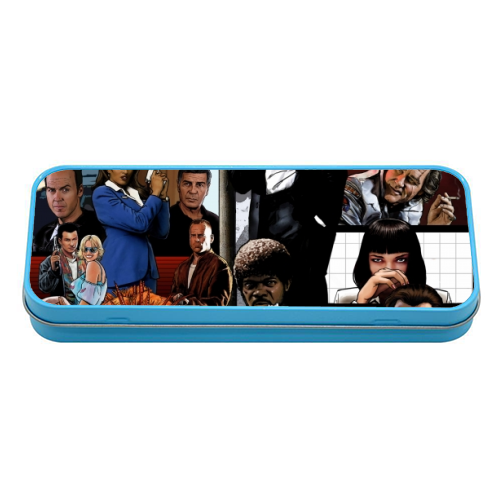 The Tarantinoverse - Pulp Fiction, Reservoir Dogs, Django Unchained, Kill Bill & More - tin pencil case by Dan Avenell