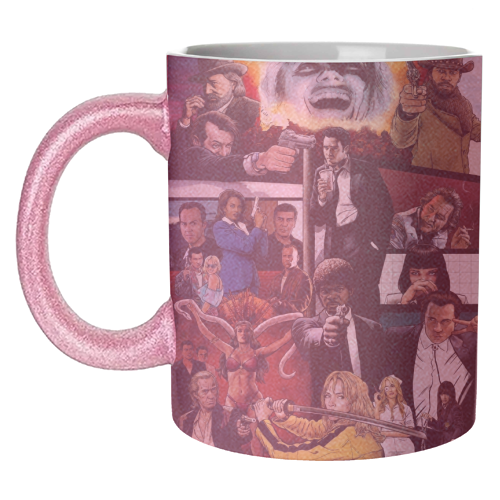 The Tarantinoverse - Pulp Fiction, Reservoir Dogs, Django Unchained, Kill Bill & More - unique mug by Dan Avenell