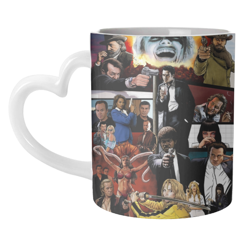 The Tarantinoverse - Pulp Fiction, Reservoir Dogs, Django Unchained, Kill Bill & More - unique mug by Dan Avenell