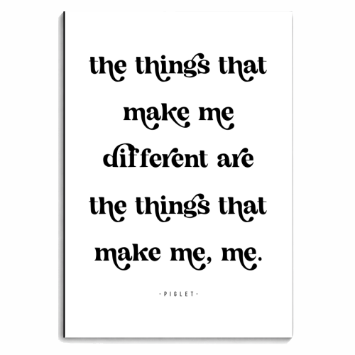 The Things that Make Me Different are the Things that Make Me Me. -Piglet Quote - personalised A4, A5, A6 notebook by Toni Scott