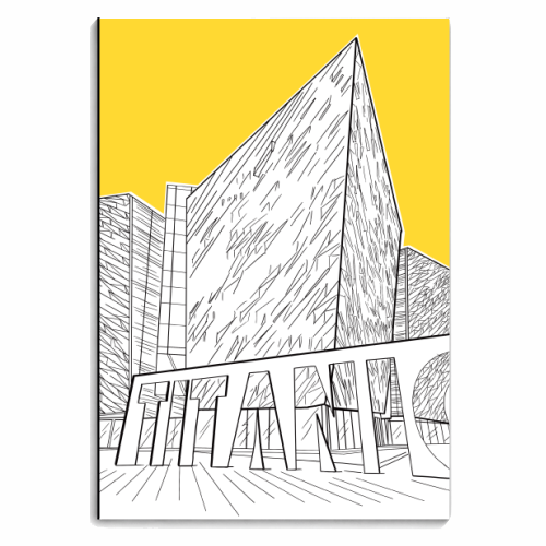 The Titanic Museum, Belfast (Northern Ireland) Yellow Version - personalised A4, A5, A6 notebook by Adam Regester