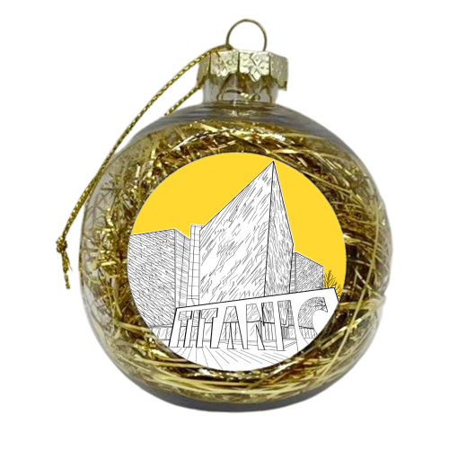 The Titanic Museum, Belfast (Northern Ireland) Yellow Version - xmas bauble by Adam Regester