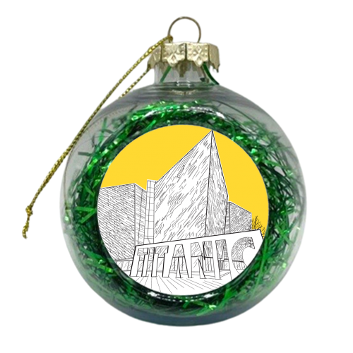 The Titanic Museum, Belfast (Northern Ireland) Yellow Version - xmas bauble by Adam Regester