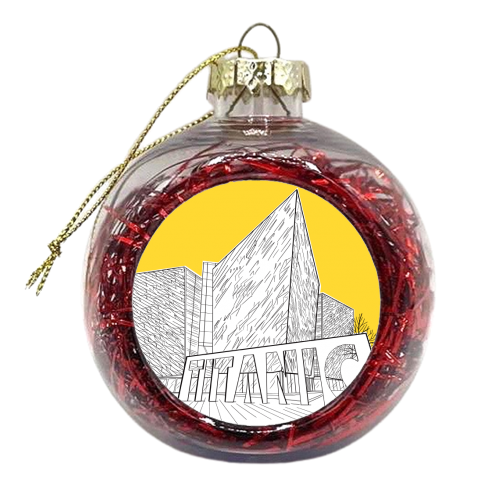 The Titanic Museum, Belfast (Northern Ireland) Yellow Version - xmas bauble by Adam Regester