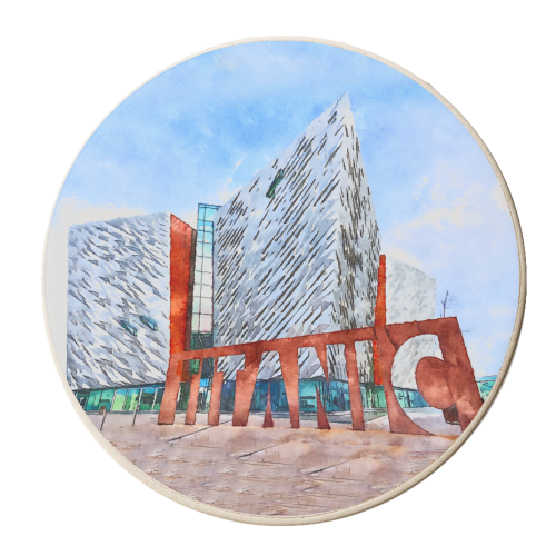 The Titanic Museum Watercolour - personalised beer coaster by AP