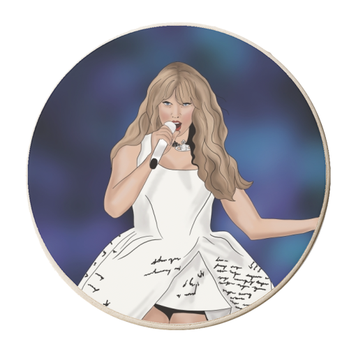 The Tortured Poets Department Era Print - personalised beer coaster by Drawings by Firefly