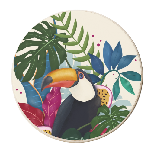 The Toucan - personalised beer coaster by Fatpings_studio
