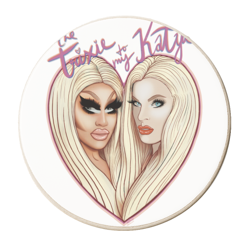 The Trixie to my Katya - personalised beer coaster by ARTECCO