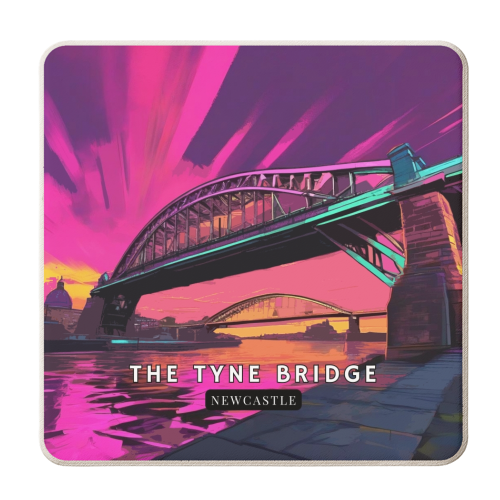 The Tyne Bridge at Sunset - personalised beer coaster by AP