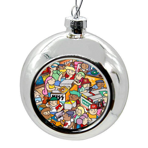 The Vinyl Countdown vintage record mart - colourful christmas bauble by Darren Baxter