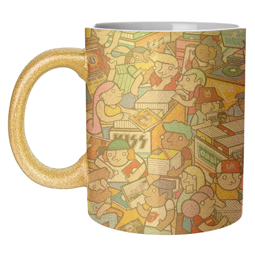 The Vinyl Countdown vintage record mart - unique mug by Darren Baxter
