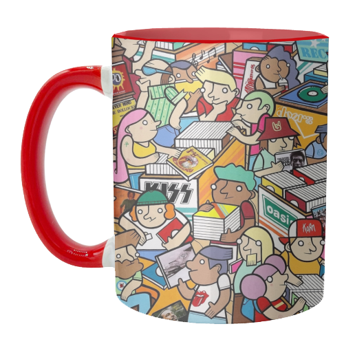 The Vinyl Countdown vintage record mart - unique mug by Darren Baxter