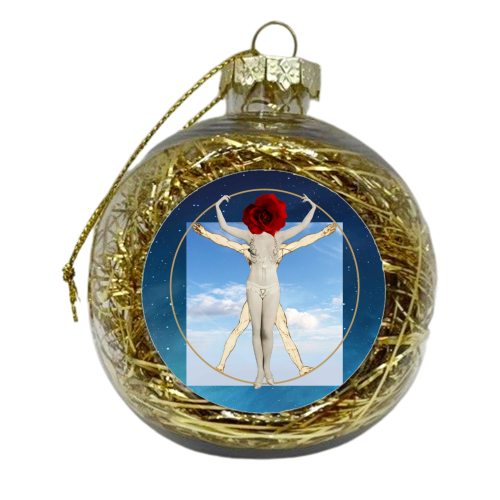 The vitruvian woman - xmas bauble by Maya Land