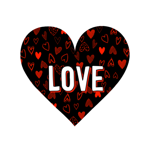 The Word Love (red hearts version) - Magnet by Adam Regester