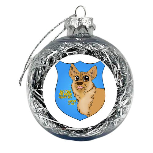 The Wrong Fluffy Boy - xmas bauble by Kim Doodle